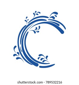 natural wave shape with splashes