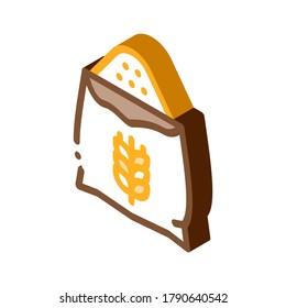 Natural Wheat Ears Harvest Icon Vector. Isometric Agricultural Farmland Wheat Plant Harvest Concept Linear Pictogram. Agriculture Crop sign. color isolated symbol illustration