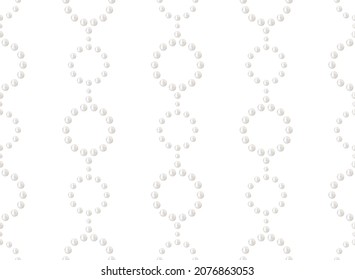 Natural white pearl seamless pattern. Jewel chains. Garlands of white pearl. Vector illustration.