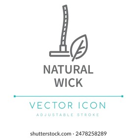 Natürliche Docht Kerze Vektorgrafik Linie Symbol, Kerze Docht Typ Symbol, Kerze macht Vektorgrafik Linie Symbol