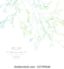 Natural wild plants silhouettes, vector illustration on a white background.