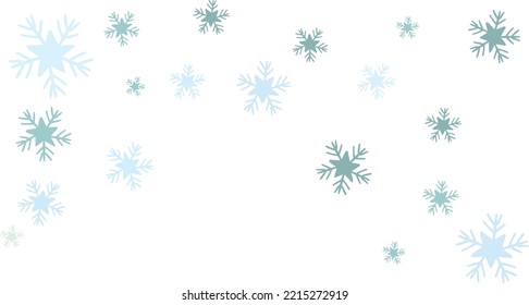 Natural Winter background with blue sky, heavy snowfall, snowflakes in different shapes and forms, snowdrifts. Winter landscape with falling snow shining beautiful snow. vector.