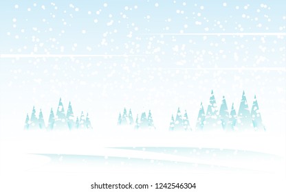 Natural winter background with sky, heavy snowfall, snowflakes in different shapes and forms, background for banner, greeting card, poster and advertising
