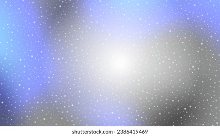 Natural Winter Christmas background with sky. Winter landscape with falling Christmas shining beautiful snow. vector.