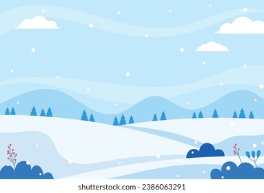 Ilustración del paisaje natural del invierno