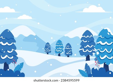 Vector de fondo del paisaje de invierno natural
