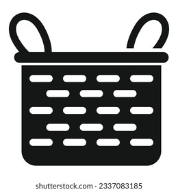 Natural wood basket icon simple vector. Picnic bag. Wooden market