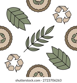 Concepto de Elementos de madera natural como un diseño de Vector sin costuras con texturas y Elementos de madera natural que simbolizan la sostenibilidad para el Nuevo año 2026. Este diseño es perfecto para infografías que promueven un estilo de vida sin desperdicio. en concepto de stock de fotos, espacio de copia para publicidad o Anuncio con foto realista como detalle de alta calidad --ar 7:2