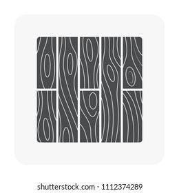 Natural wood flooring pattern and texture vector icon in top view. That is a floor finishing material for paving, laying, construction and decoration both interior and exterior of home or building.