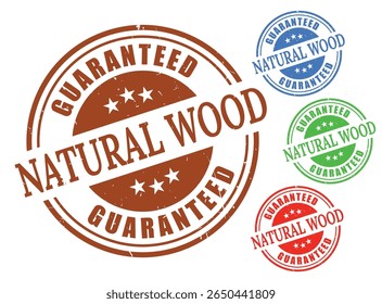 Natural Wood Guarantee Circular Stamps Authentic Certification