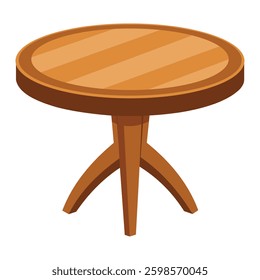 Natural Wood Round Table on White