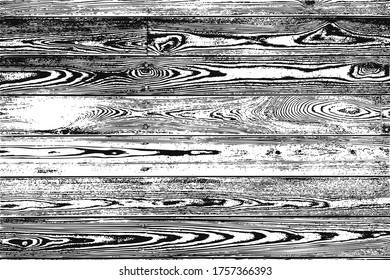 La textura natural de la pared de madera aislada sobre fondo blanco. Patrón sin soldadura Efecto Grunge Ilustraciones vectoriales de estilo vintage antiguas