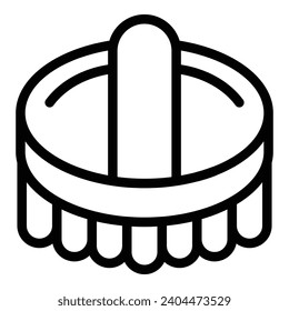 Natural wooden brush icon outline vector. Dry massage therapy. Antioxidant scrubbing routine