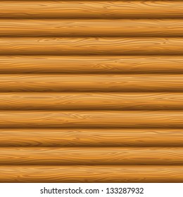 Natural wooden timbered wall texture, seamless background. Vector