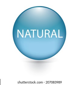 Natural word blue button 