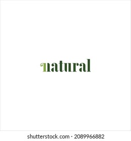 natural word logo vector template leaf