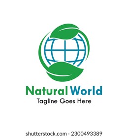 Natural world design logo template illustration
