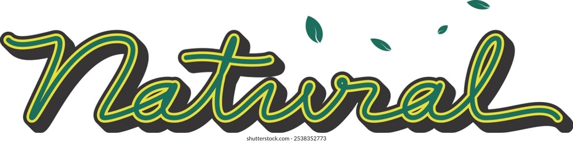 Natural writing design on a white background