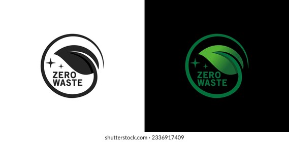 Natural zero waste logo creative modern design template