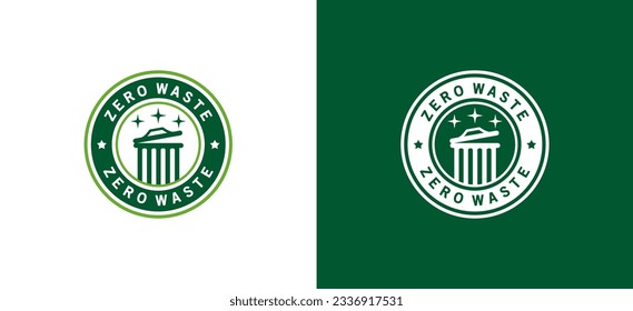 Etiqueta del logotipo de basura cero natural plantilla de diseño moderno creativo