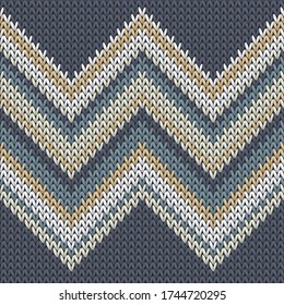 Patrón de punto de textura geométrica sin costuras de zal natural. Ornamento de efecto de tejido de suéter feo. Patrón tradicional de punto sin soldadura. Fondo de pantalla para las vacaciones de invierno.