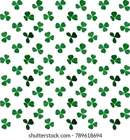 Naturalistic colorful Seamless pattern of green clover. Vector Illustration. EPS10