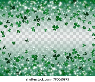 Naturalistic colorful Seamless pattern of green clover. Vector Illustration. EPS10