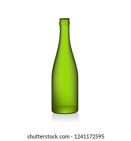 Naturalistic Empty champagne bottle without green labels. Vector illustration. EPS10