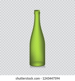 Naturalistic Empty champagne bottle without green labels. Vector illustration. EPS10