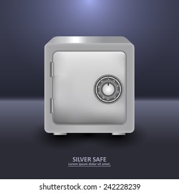 Naturalistic grunge silver security safe with round combination mechanical lock