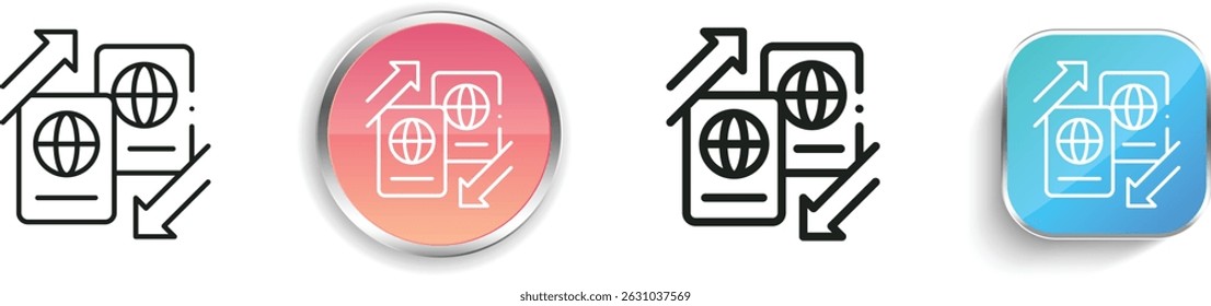 naturalization icon. Thin Linear, Regular and Button Style Design Isolated On White Background