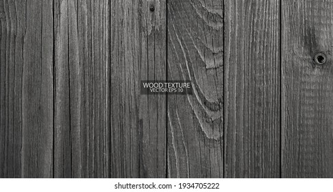Naturally aged pine boards. Grey wood texture, EPS 10 vector. 