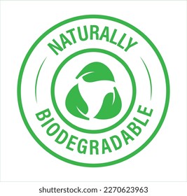 icono de vector biodegradable natural, verde en color, abstracto de recicle