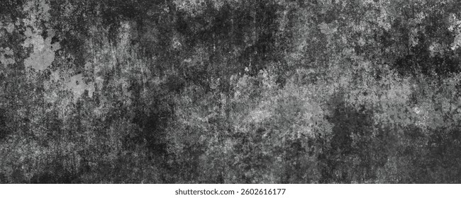 A Naturally Decayed and Darkened Concrete Wall with Faded and Distressed Details

