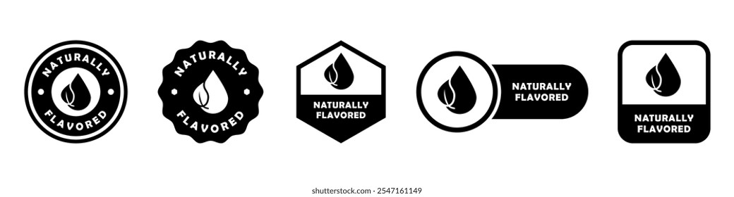 Naturally Flavored - vector stickers for product labeling.