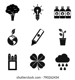 Naturally icons set. Simple set of 9 naturally vector icons for web isolated on white background
