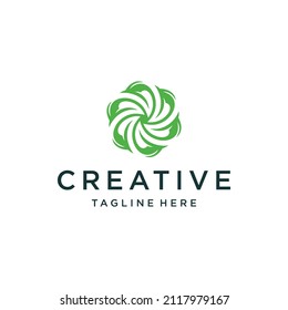 Estilo de diseño del logotipo de la hoja natural
