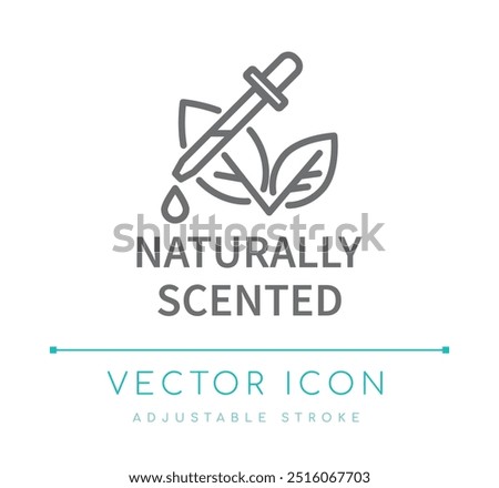 Naturally scented vector line icon perfect for cosmetics, skincare, and food products. Minimalist, eco-friendly design appeal.