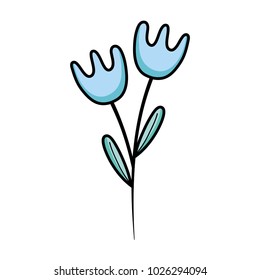 naturals flowers with petals and leaves design