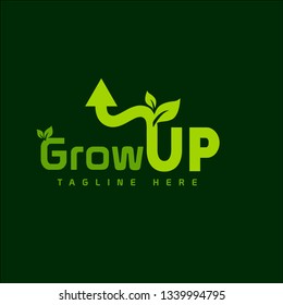 naturat grow up design with an arrow pointing upwards