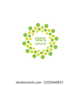 nature 100% natural logo green oil leaf product label bio eco
