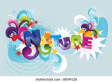 nature 3d vector illustration