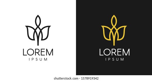 Nature 6 Logo Monoline Simple. Flower Symbol Nature. Floral Icon Element Minimalist.