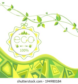 Nature abstract background, eco letter, vector
