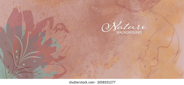 Naturaleza de fondo abstracto. Colores de tendencia suave. Ilustración digital para impresiones, arte mural, portada y tarjetas de invitación. Vector modificable.