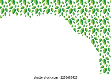 Nature abstract green leaves pattern banner vector background