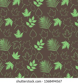 Nature abstract green pattern with green leaves. Vector Illustration.