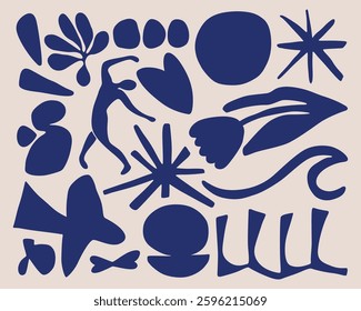 Nature abstract object joy icon set