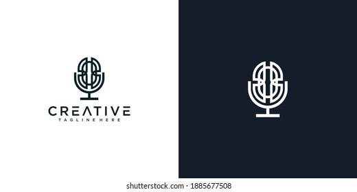 nature abstract podcast logo design template. podcast nature logo design. abstract podcast logo design inspirations