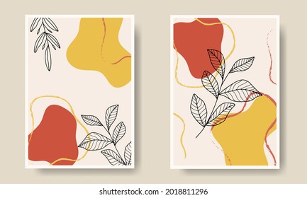 Sammlung von abstrakten Naturformabdeckungen